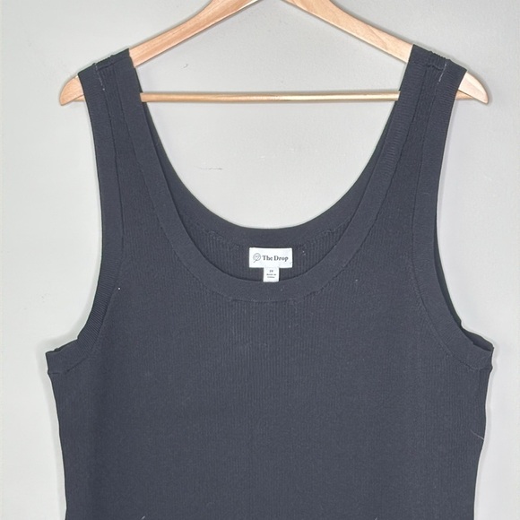 The Drop Women's Ribbed Midi Side Slit Sweater Dress in Black Size 2X - Picture 2 of 7